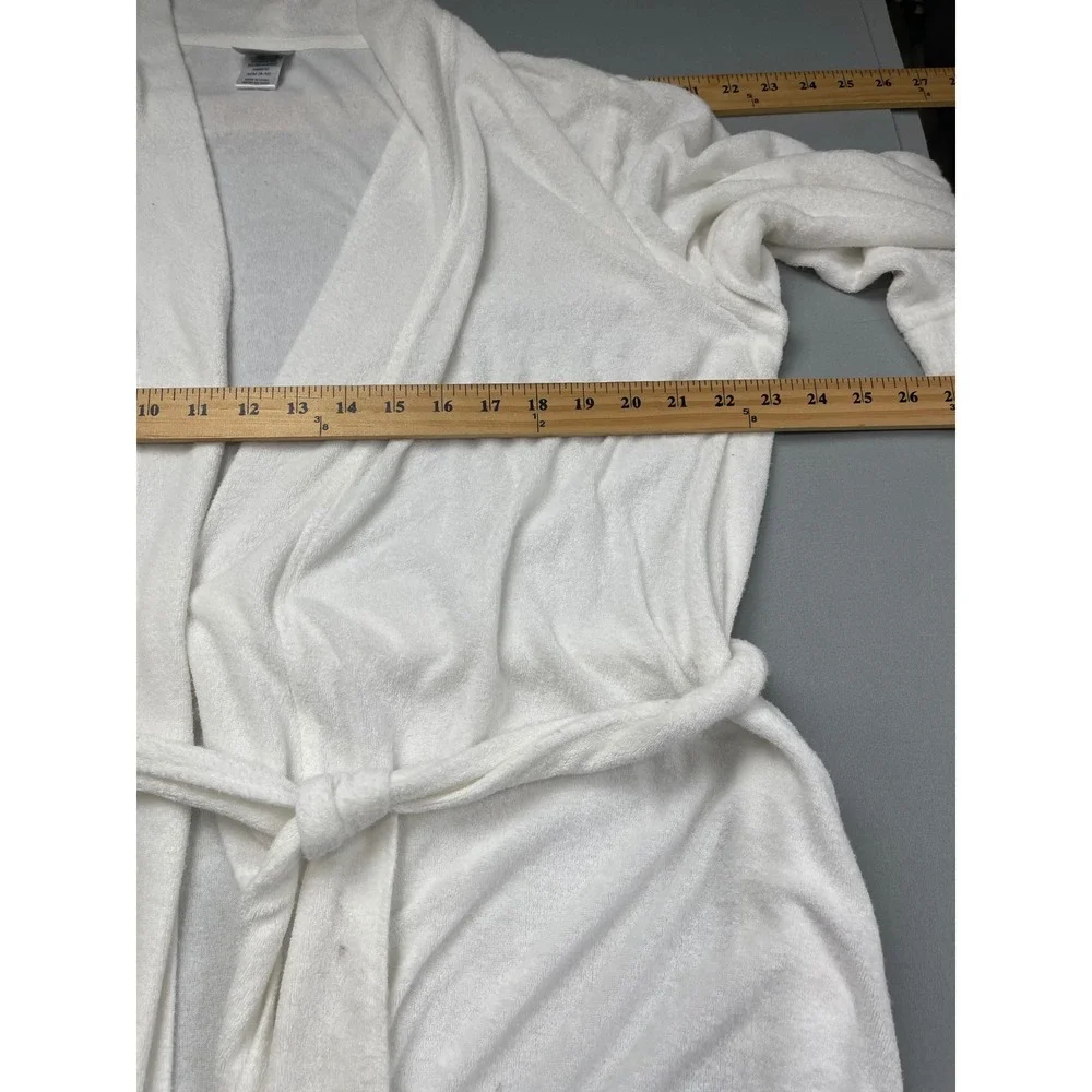 Natori Womens‎ White Terry Cloth Spa Robe Shawl Collar Belted M DC4101Y